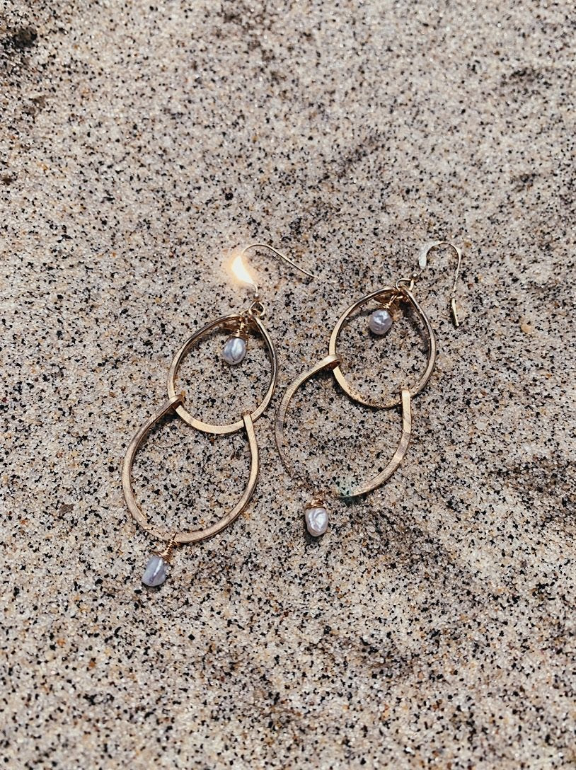 Sun + Moon Earrings ~ Sterling Silver